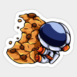 Astronaut And Cookie Moon Sticker